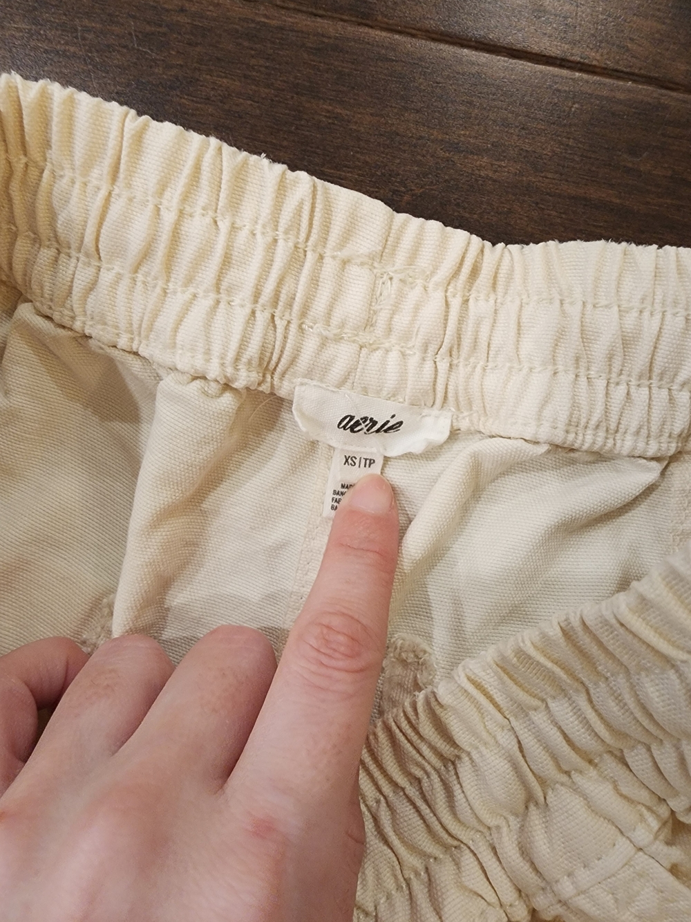 Cream Cargo Pants with Elastic Waistband Xs - Picture 2 of 2